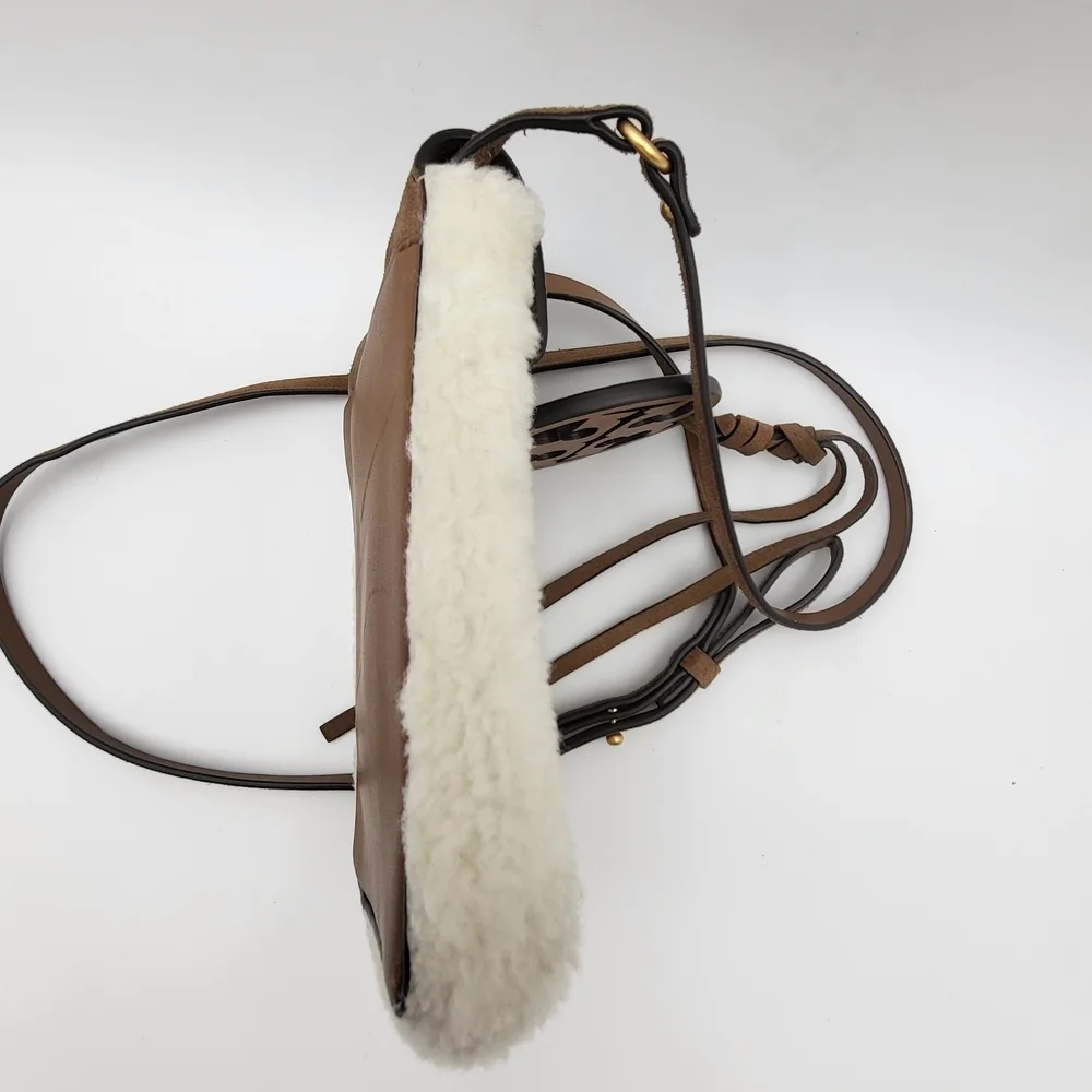 Tory Burch Boa Mirror Shoulder Sling Bag with Flap.